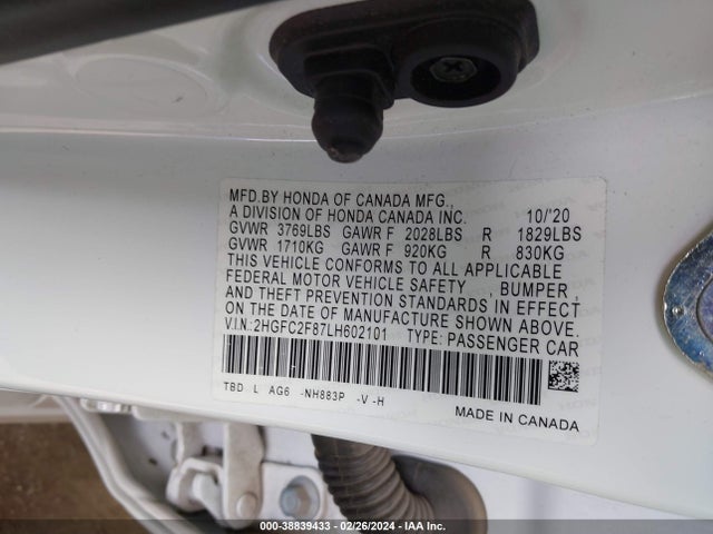 Honda Civic Sport 2020 2HGFC2F87LH602101 Image 9