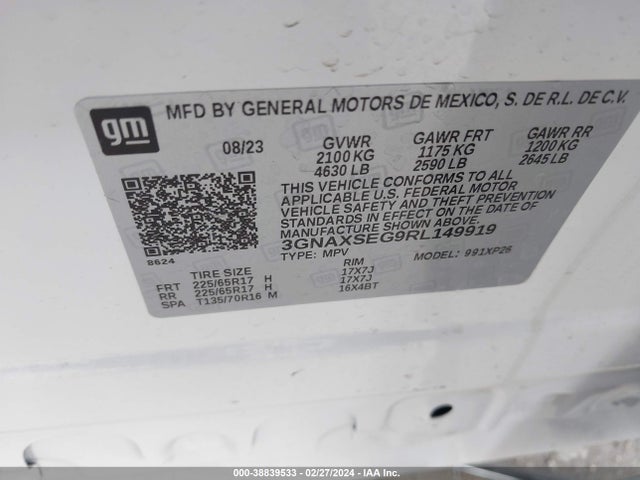 Chevrolet Equinox Awd Ls 2024 3GNAXSEG9RL149919 Image 9