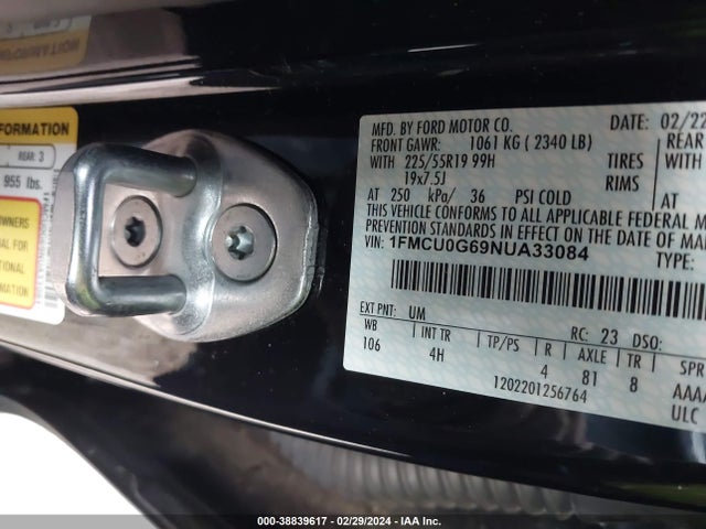 Ford ESCAPE SE 2022 1FMCU0G69NUA33084 Image 9