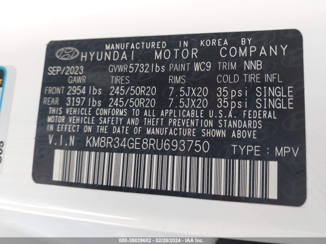 Hyundai Palisade Xrt 2024 KM8R34GE8RU693750 Image 9