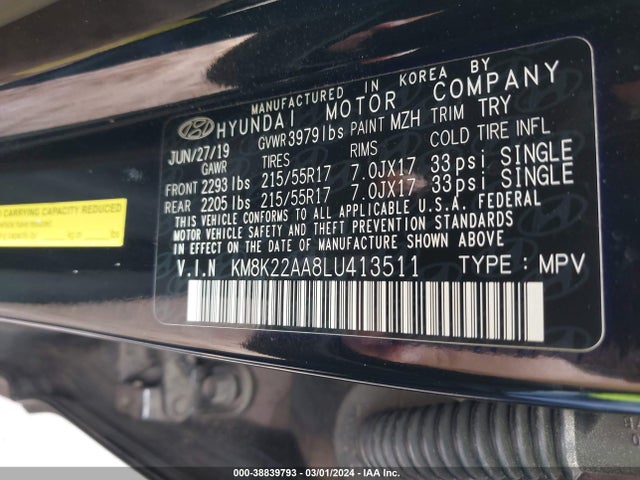 Hyundai Kona Sel 2020 KM8K22AA8LU413511 Image 9