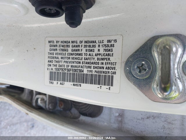 Honda Civic Lx 2015 19XFB2F56FE082304 Image 9