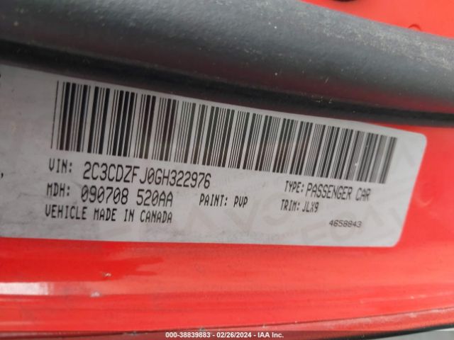 2C3CDZFJ0GH322976 Dodge Challenger R/t Scat Pack