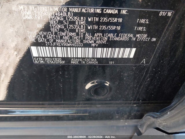 Toyota RAV4 SE 2016 2T3JFREV9GW440333 Image 9