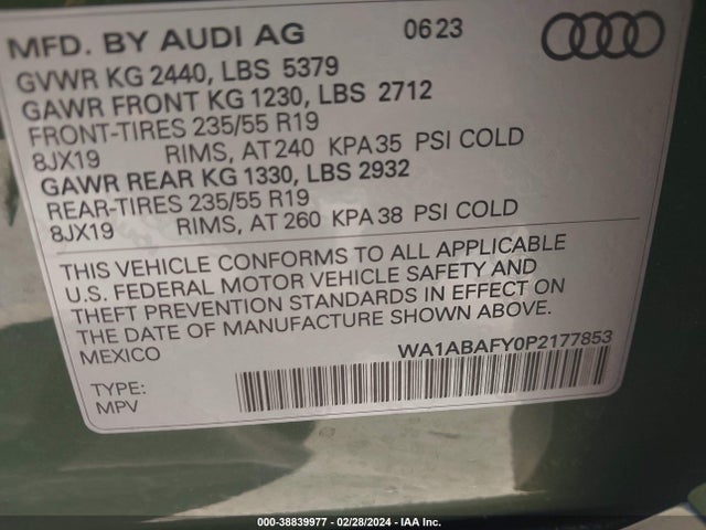 WA1ABAFY0P2177853 Audi Q5 Premium 40 Tfsi Quattro S Tronic