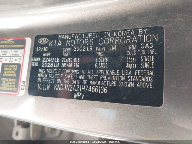 KIA Soul 2017 KNDJN2A21H7466136 Image 9