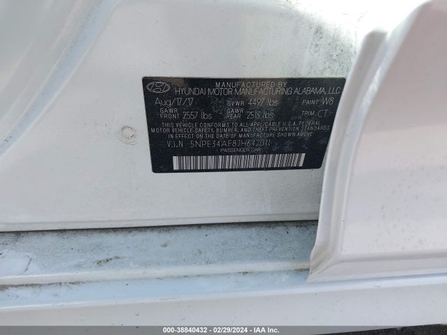Hyundai SONATA SEL 2018 5NPE34AF8JH642011 Image 9