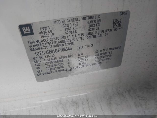 1GT12UE81GF186546 GMC Sierra 2500hd Denali
