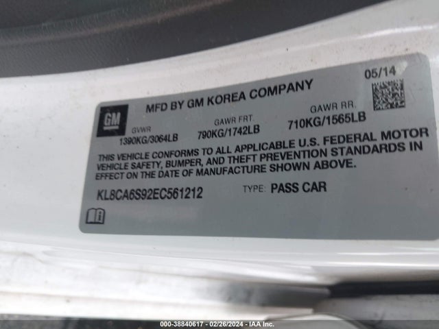 Chevrolet Spark Ls Manual 2014 KL8CA6S92EC561212 Image 9