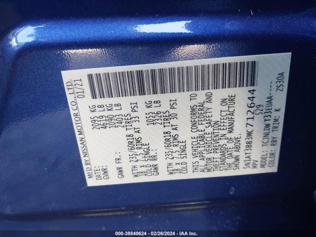 Nissan Rogue Sv Intelligent Awd 2021 5N1AT3BB3MC712644 Image 9