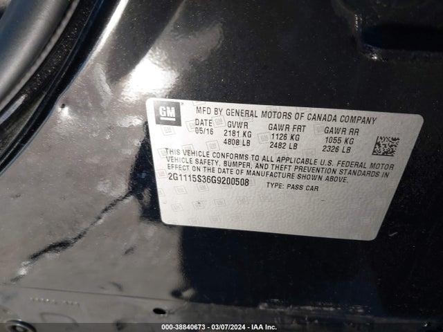 Chevrolet Impala 2lt 2016 2G1115S36G9200508 Image 9