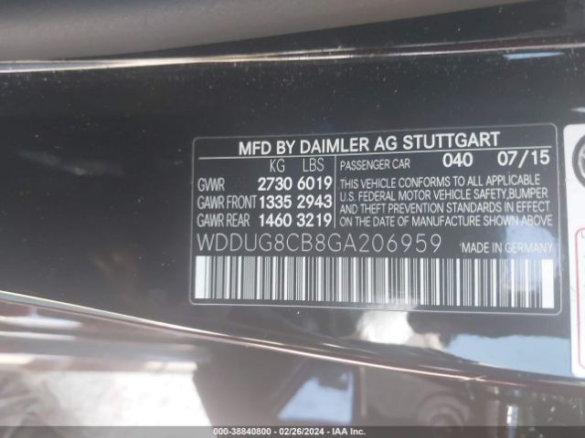 WDDUG8CB8GA206959 Mercedes-Benz S 550