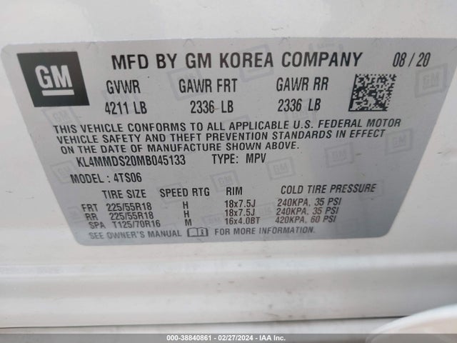 KL4MMDS20MB045133 Buick Encore Gx Fwd Select
