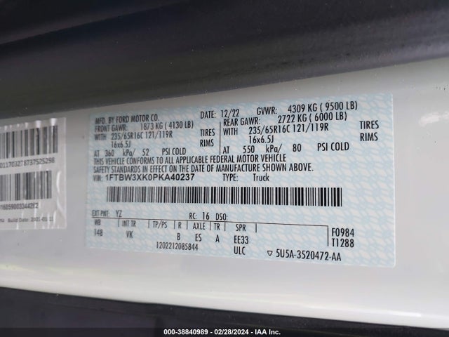 Ford E-transit-350 Cargo Van 2023 1FTBW3XK0PKA40237 Image 9