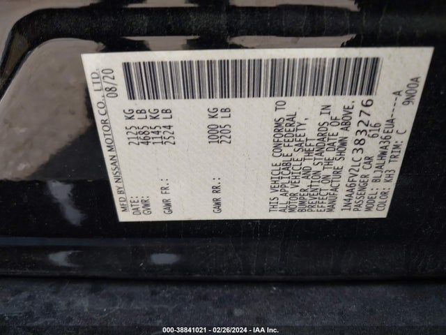 Nissan Maxima Platinum Xtronic Cvt 2020 1N4AA6FV2LC383276 Image 9
