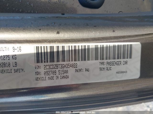 2C3CDZBT3GH354022 Dodge Challenger R/t Plus