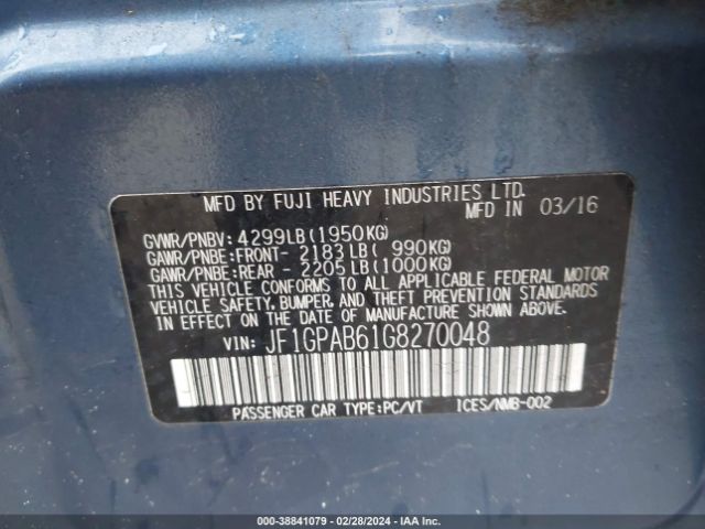 JF1GPAB61G8270048 Subaru Impreza 2.0i Premium