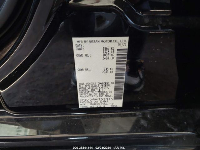1N4BL4DV7MN361835 Nissan Altima Sv Fwd