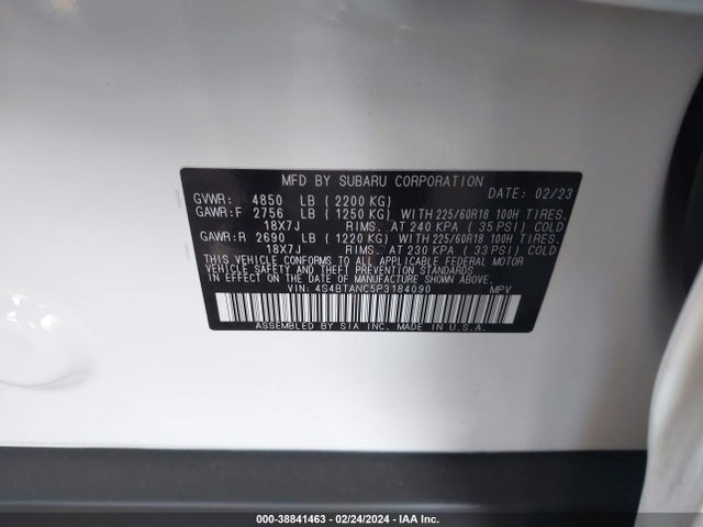 Subaru Outback Limited 2023 4S4BTANC5P3184090 Image 9