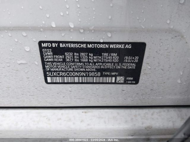 5UXCR6C00N9N19858 BMW X5 Xdrive40i