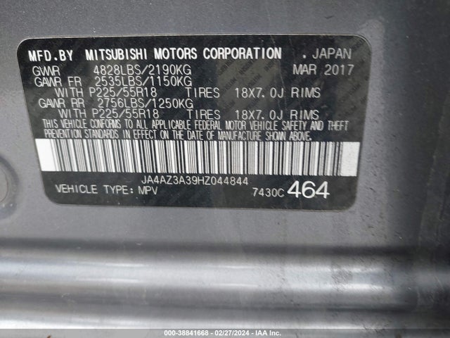 Mitsubishi Outlander Se 2017 JA4AZ3A39HZ044844 Image 9