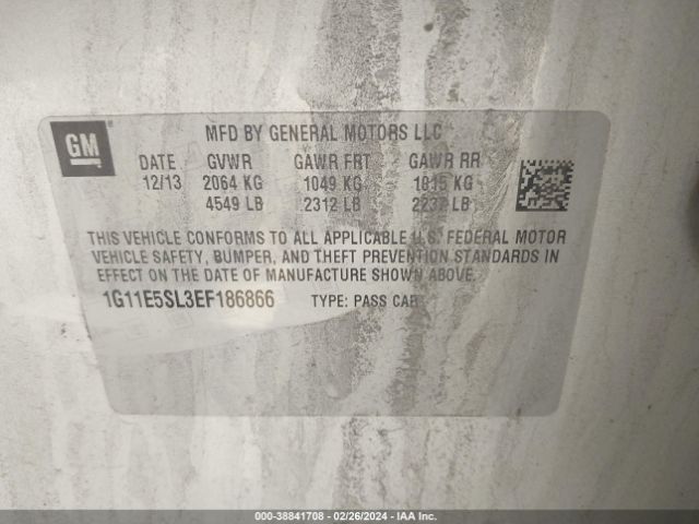 1G11E5SL3EF186866 Chevrolet MALIBU 2LT