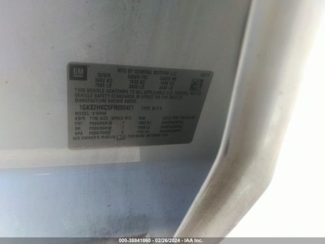 1GKS2HKC5FR692421 GMC Yukon Xl 1500 Slt