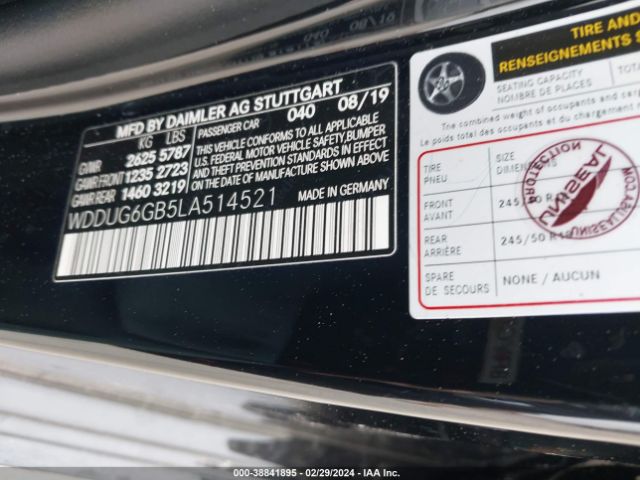 WDDUG6GB5LA514521 Mercedes-Benz S 450