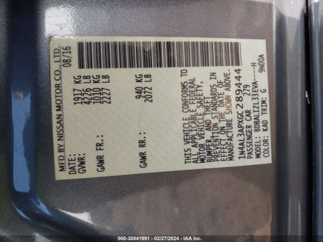 1N4AL3APXGC289444 Nissan Altima 2.5 Sv
