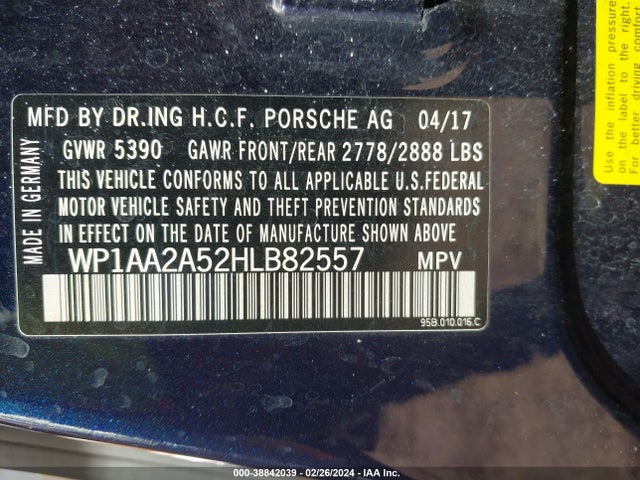 2017 PORSCHE MACAN WP1AA2A52HLB82557 Photo 8