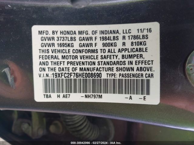 19XFC2F76HE008690 Honda CIVIC EX