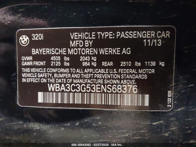 BMW 320i Xdrive 2014 WBA3C3G53ENS68376 Image 9
