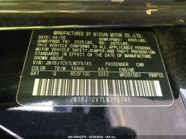 JN1BJ1CV1LW276145 Nissan Rogue Sport Sv Fwd Xtronic Cvt
