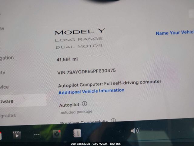 7SAYGDEE5PF630475 Tesla Model Y Awd/long Range Dual Motor All-wheel Drive