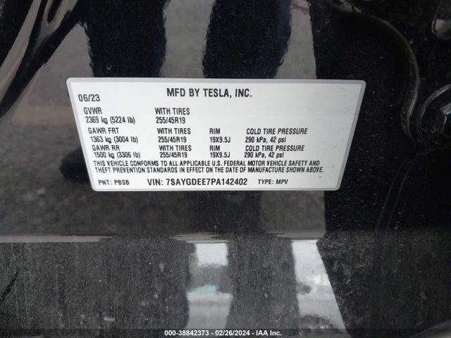 2023 TESLA MODEL Y 7SAYGDEE7PA142402 Photo 8