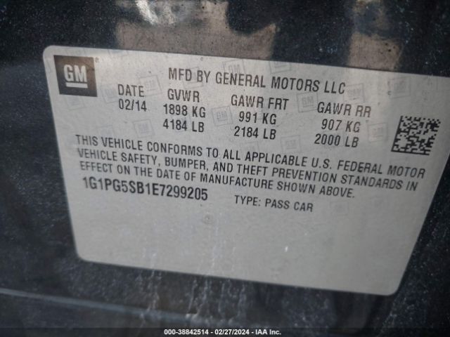 1G1PG5SB1E7299205 Chevrolet CRUZE LTZ