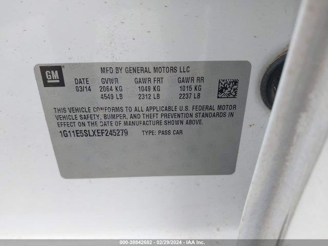Chevrolet MALIBU 2LT 2014 1G11E5SLXEF245279 Image 9