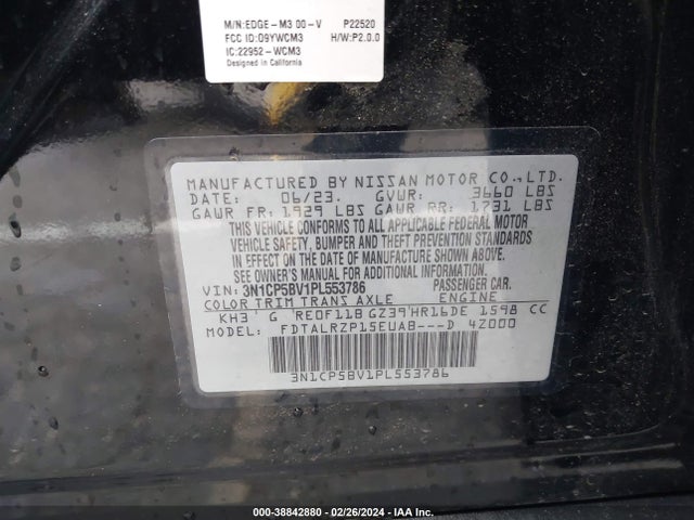 Nissan Kicks S Xtronic Cvt 2023 3N1CP5BV1PL553786 Image 9