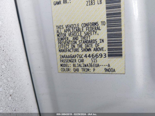 Nissan Maxima 3.5 Sr 2016 1N4AA6AP7GC446693 Image 9
