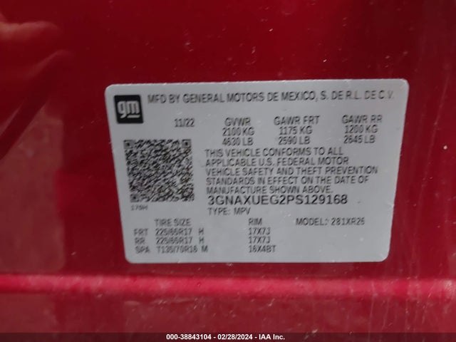 Chevrolet EQUINOX LT 2023 3GNAXUEG2PS129168 Image 9