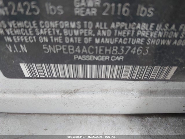 Hyundai SONATA GLS 2014 5NPEB4AC1EH837463 Image 9