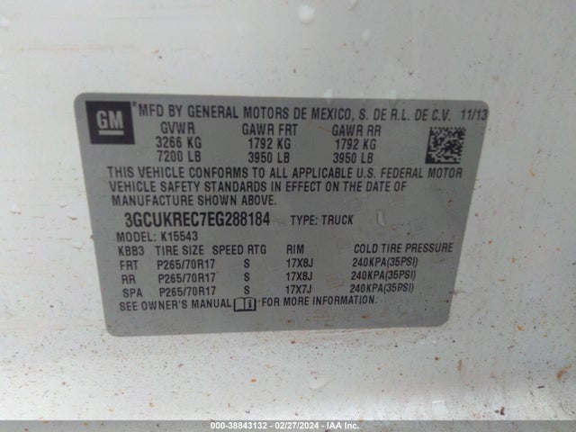 Chevrolet Silverado 1500 1lt 2014 3GCUKREC7EG288184 Image 9