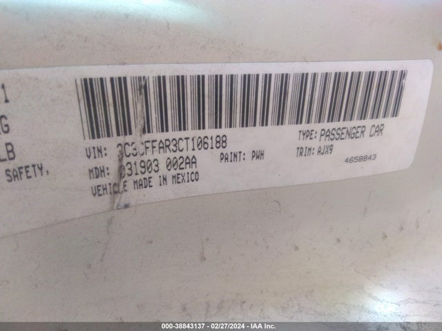 2012 FIAT 500 3C3CFFAR3CT106188 Photo 8