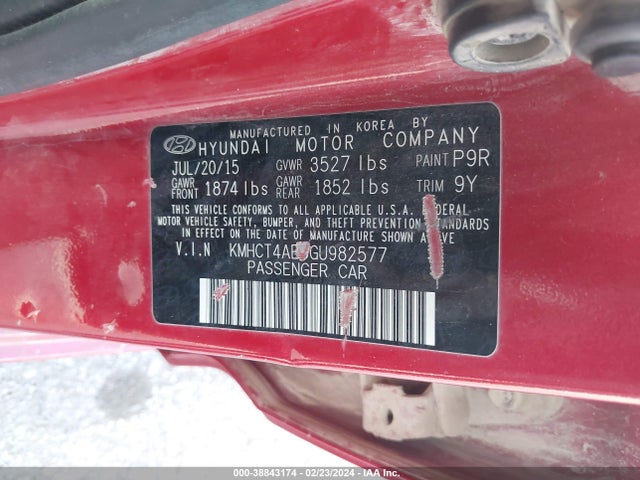 Hyundai ACCENT SE 2016 KMHCT4AE3GU982577 Image 9