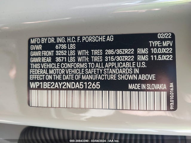 2022 PORSCHE CAYENNE E-HYBRID COUPE WP1BE2AY2NDA51265 Photo 8