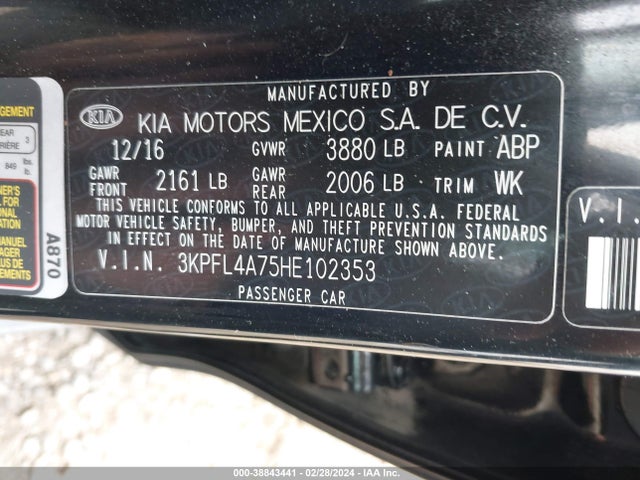 KIA FORTE S 2017 3KPFL4A75HE102353 Image 9