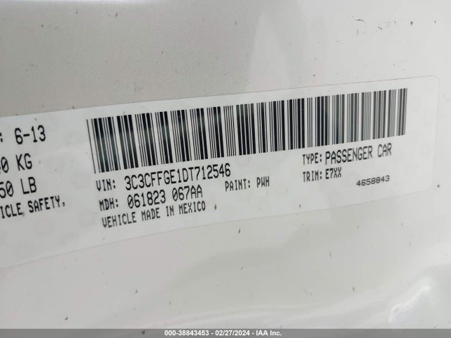 2013 FIAT 500E 3C3CFFGE1DT712546 Photo 8