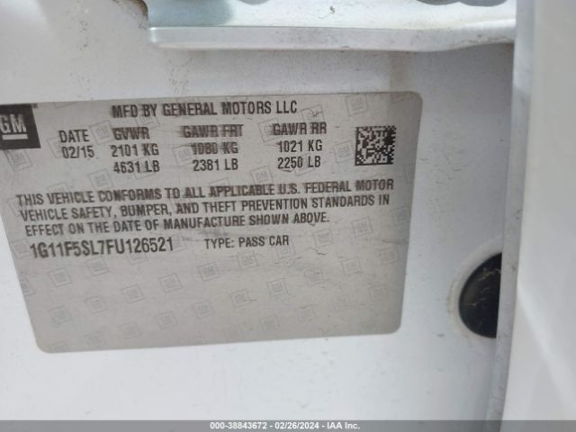 1G11F5SL7FU126521 Chevrolet Malibu 1lz