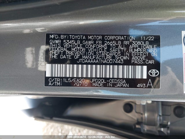 Toyota Mirai Xle 2022 JTDAAAAA1NA007443 Image 9