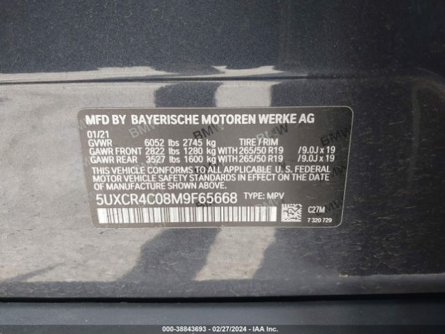 5UXCR4C08M9F65668 BMW X5 Sdrive40i